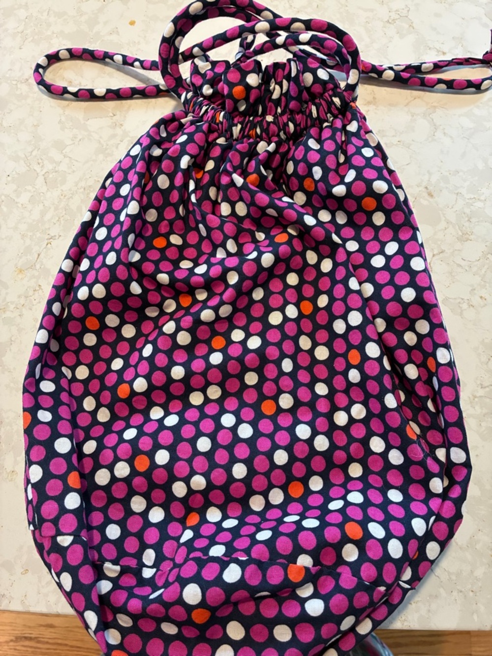 Vera Bradley Polka Dot Drawstring Waterproof bag.